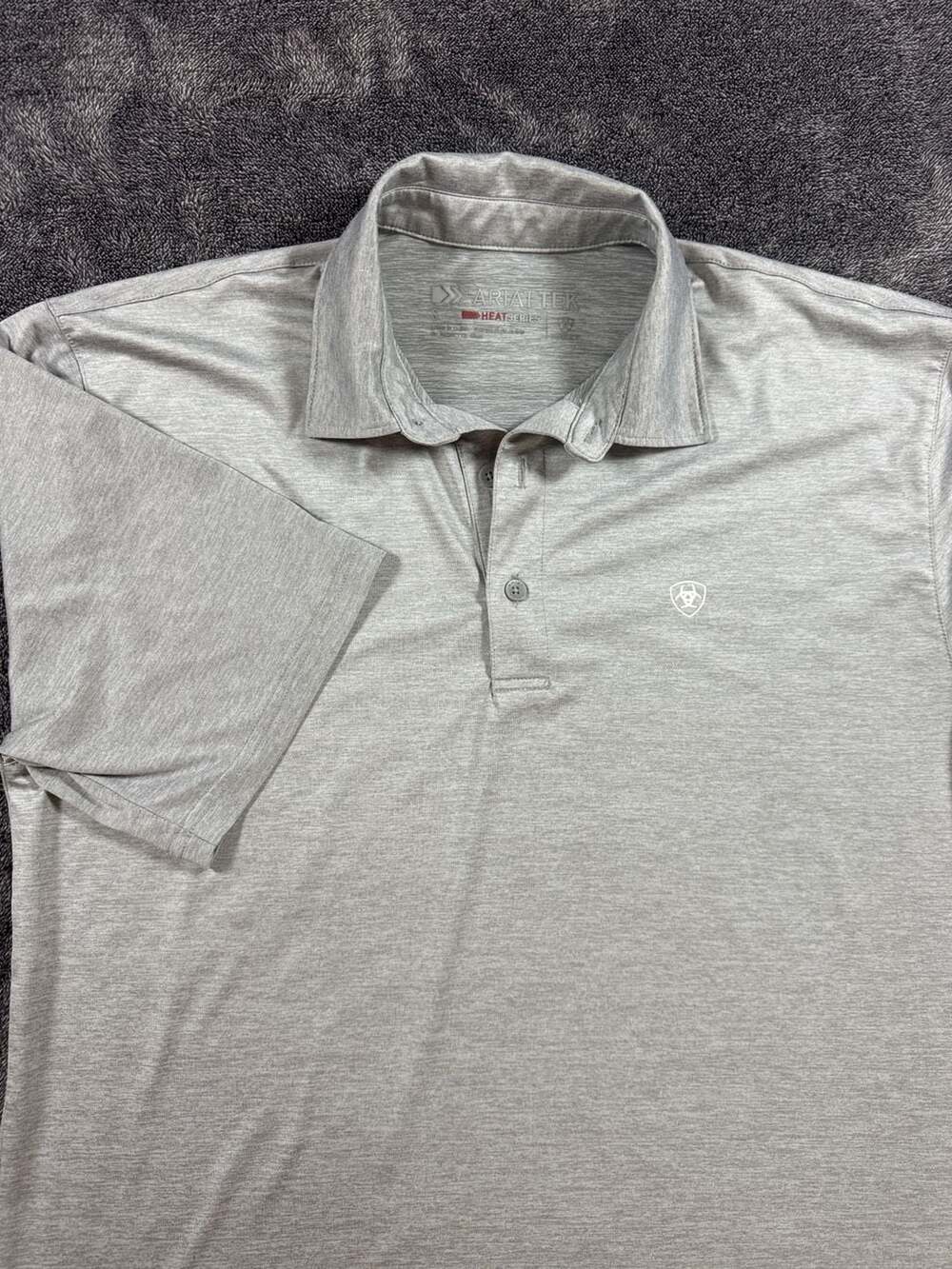 Ariat Ariattek Heat Series Polo Shirt Size S Gray